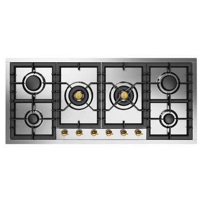 ILVE Nostalgie II 48" Stainless Steel Built-In Gas Cooktop with 6 Burners Liquid Propane