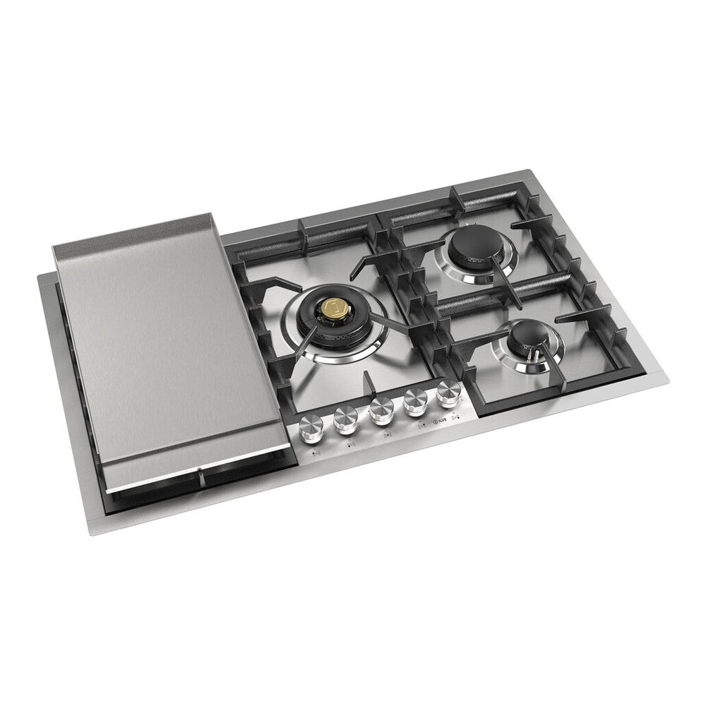 ILVE Professional Plus II 36" Stainless Steel Built-In Gas Cooktop with 5 Burners and Griddle