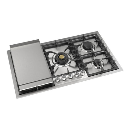 ILVE Professional Plus II 36" Stainless Steel Built-In Gas Cooktop with 5 Burners and Griddle