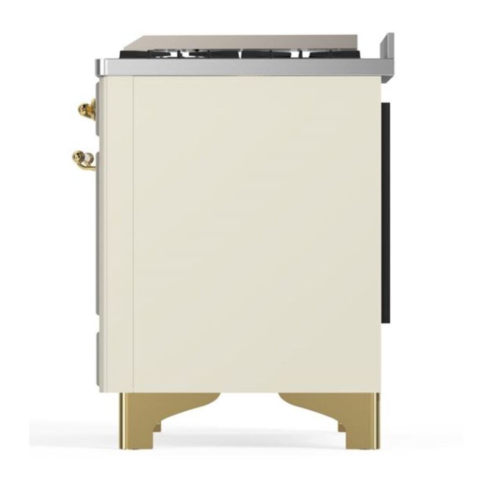ILVE Majestic II 36" Antique White Dual Fuel Range with 6 Burners and Griddle Triple Glass Door Natural Gas