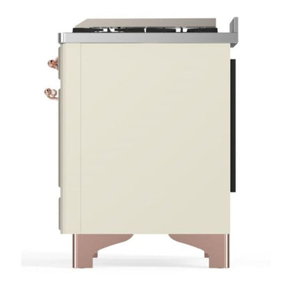 ILVE Majestic II 36 inch Triple Glass Door Natural Gas Dual Fuel Range Copper Antique White