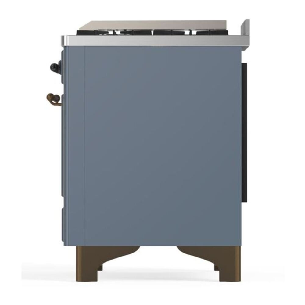 ILVE Majestic II 36" Blue Grey Dual Fuel Range with 6 Burners and Griddle Triple Glass Door Liquid Propane