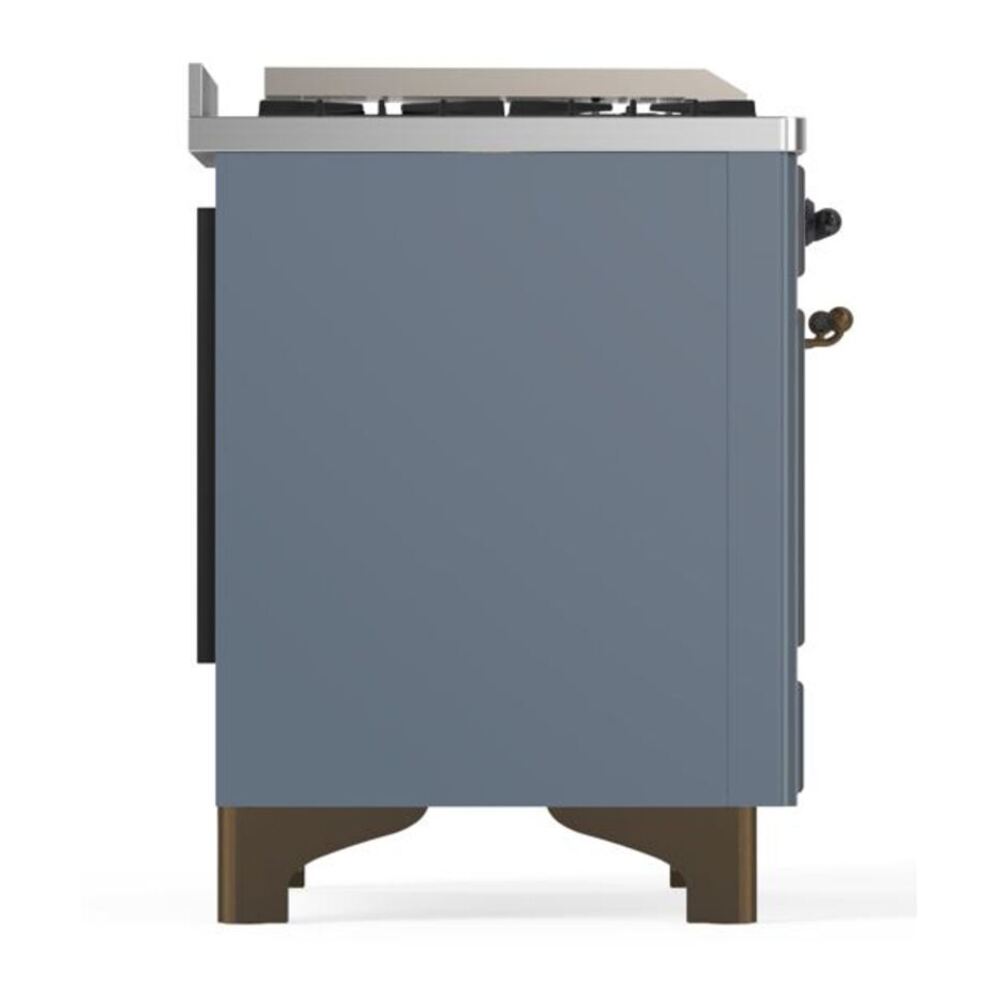 ILVE Majestic II 36" Blue Grey Dual Fuel Range with 6 Burners and Griddle Triple Glass Door Liquid Propane