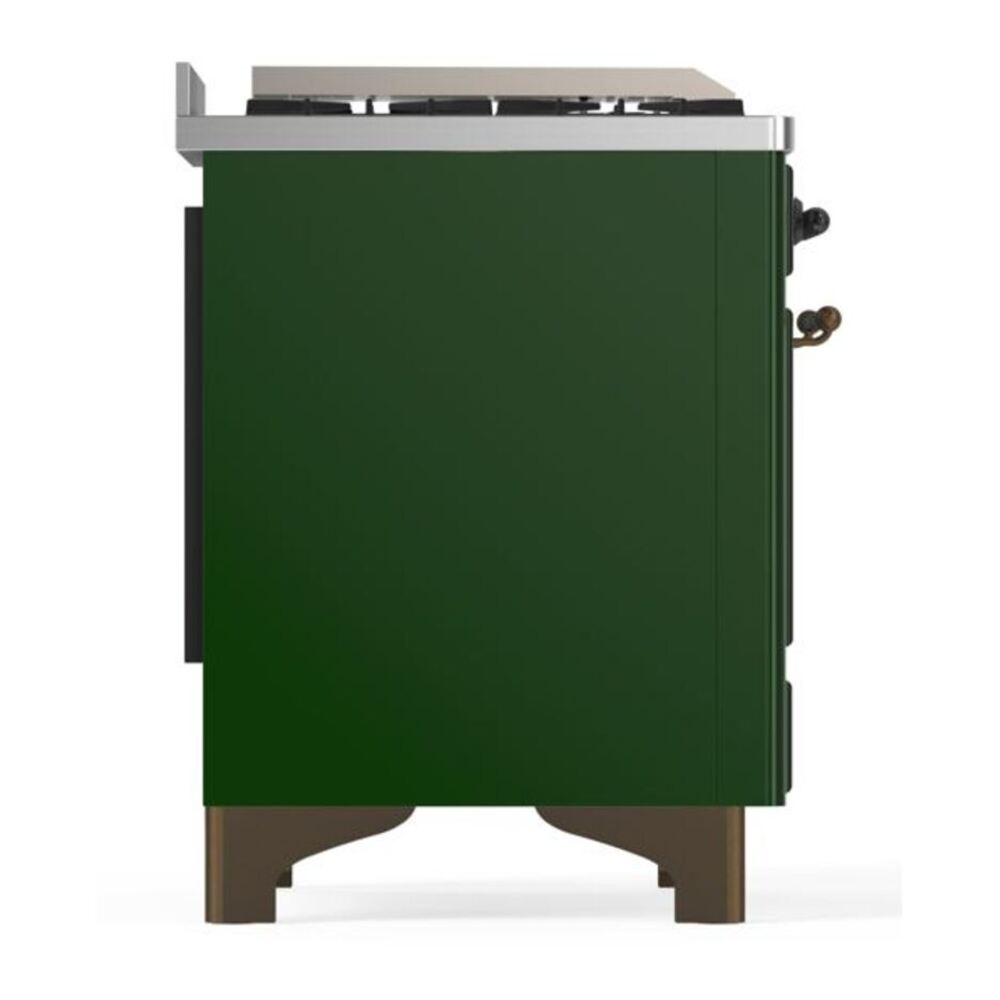 ILVE Majestic II 36 inch Triple Glass Door Natural Gas Dual Fuel Range Burnished Emerald Green