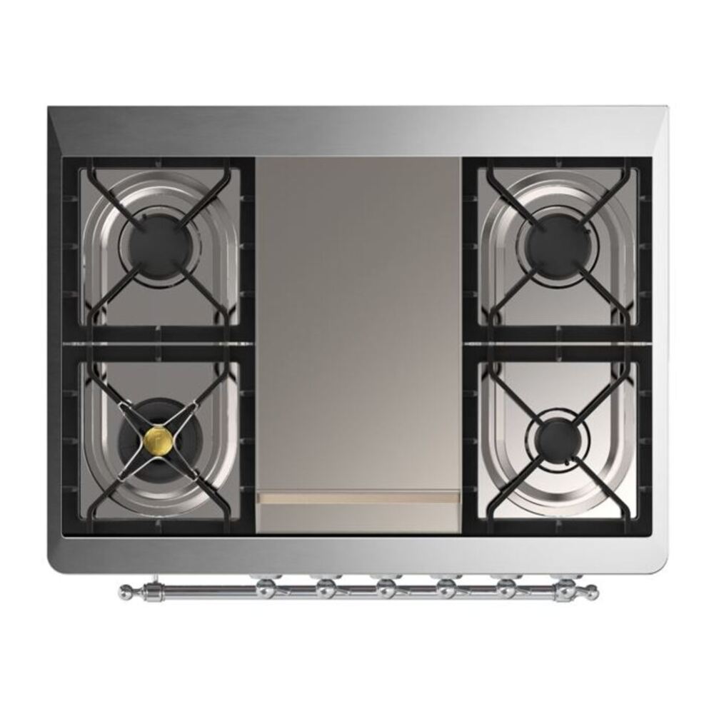 ILVE Majestic II 36 inch Triple Glass Door Natural Gas Dual Fuel Range Chrome Emerald Green