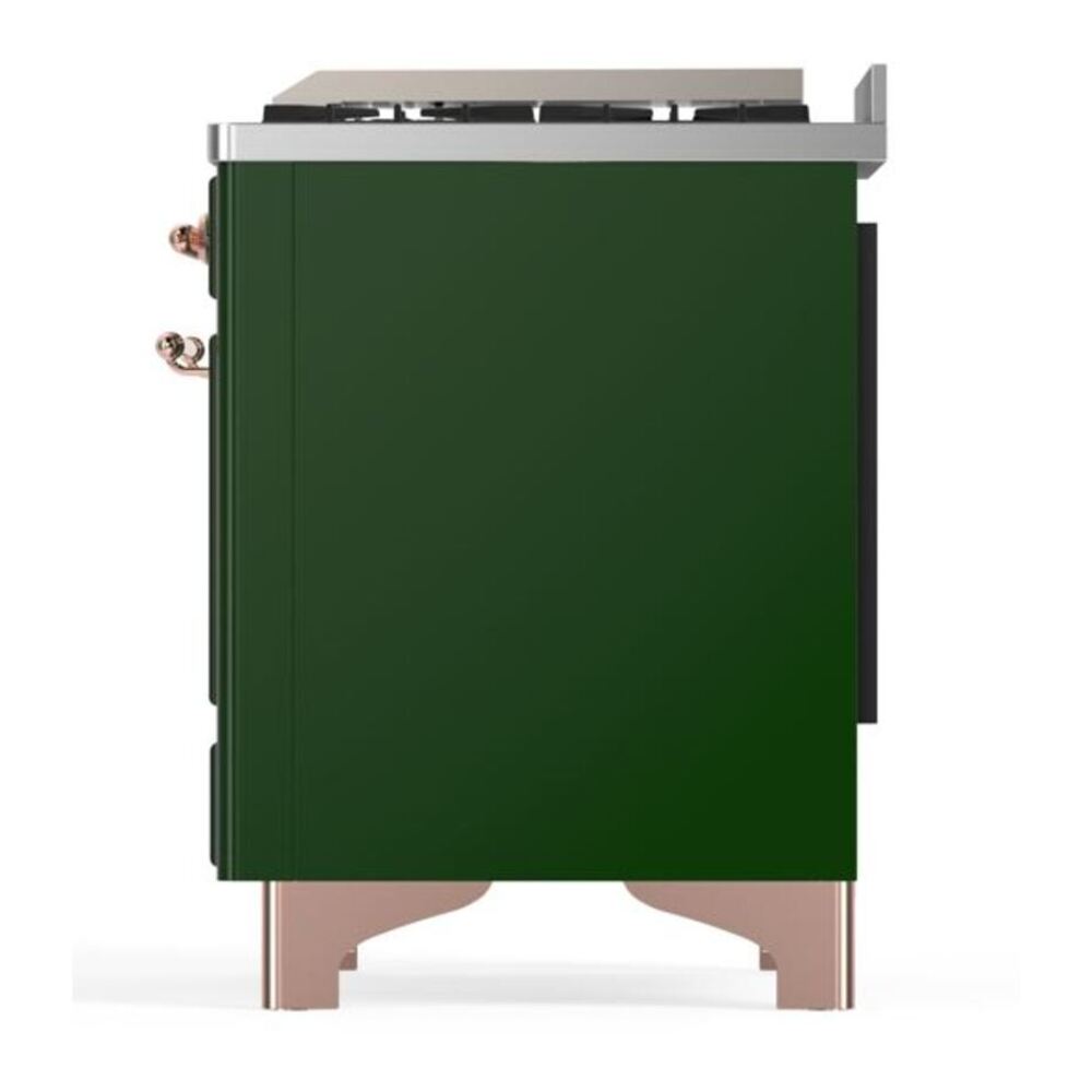 ILVE Majestic II 36 inch Triple Glass Door Natural Gas Dual Fuel Range Copper Emerald Green