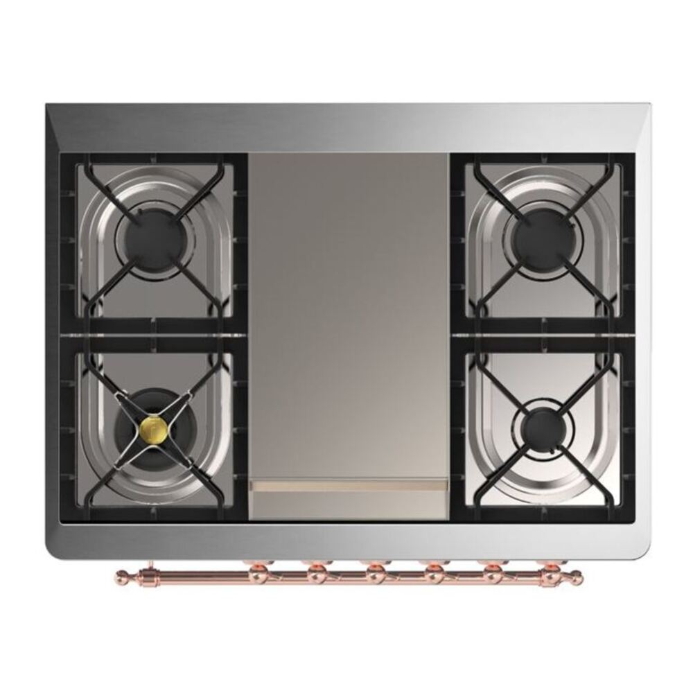 ILVE Majestic II 36 inch Triple Glass Door Natural Gas Dual Fuel Range Copper Emerald Green