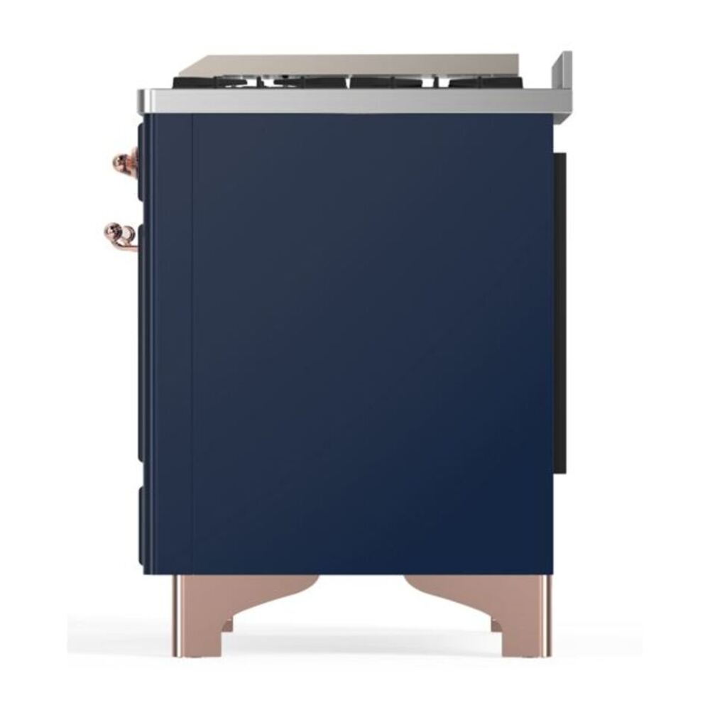 ILVE Majestic II 36 inch Triple Glass Door Natural Gas Dual Fuel Range Copper Midnight Blue