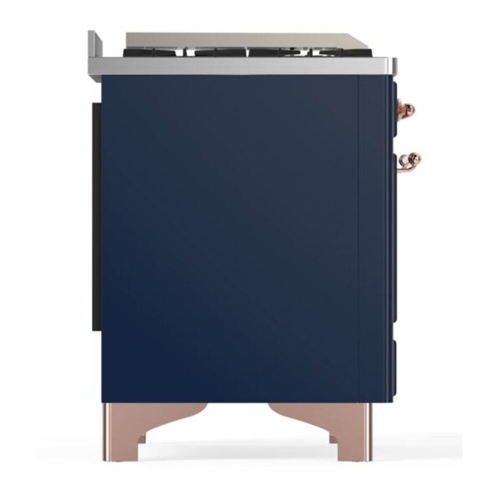 ILVE Majestic II 36 inch Triple Glass Door Natural Gas Dual Fuel Range Copper Midnight Blue