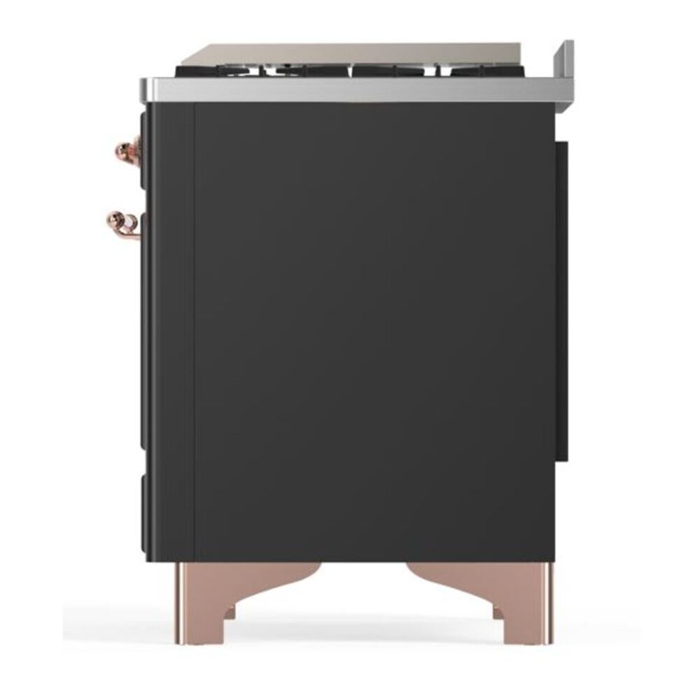 ILVE Majestic II 36 inch Triple Glass Door Dual Fuel Range Copper Graphite Matte