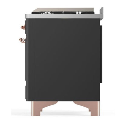 ILVE Majestic II 36 inch Triple Glass Door Dual Fuel Range Copper Graphite Matte