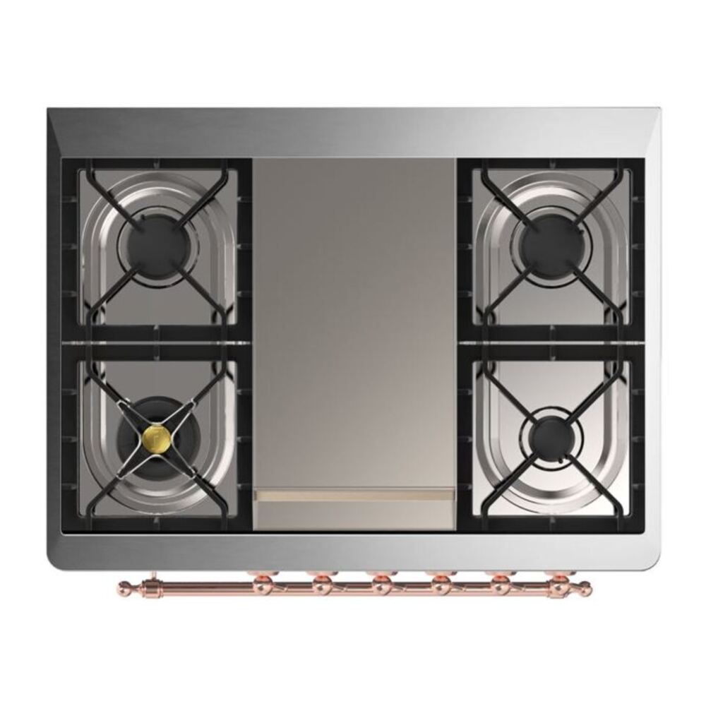 ILVE Majestic II 36 inch Triple Glass Door Dual Fuel Range Copper Graphite Matte