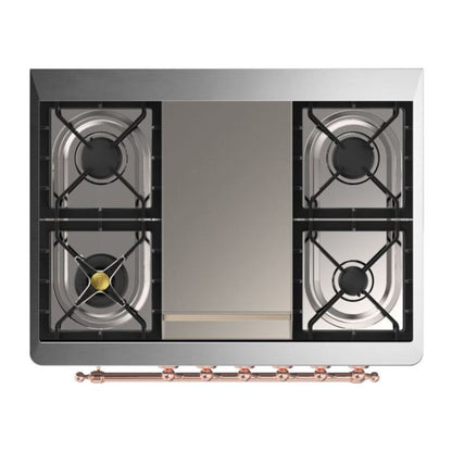 ILVE Majestic II 36 inch Triple Glass Door Dual Fuel Range Copper Graphite Matte
