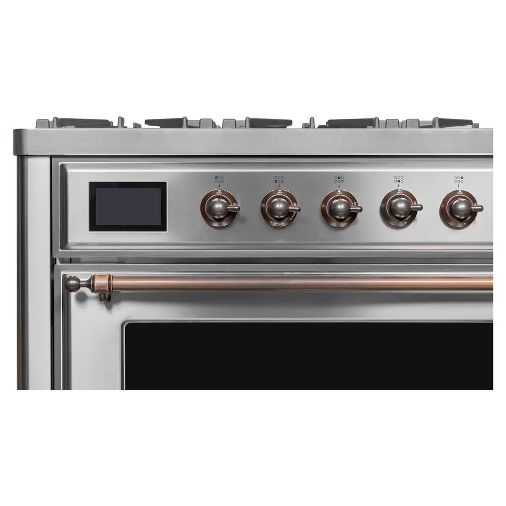 ILVE Majestic II 36" Stainless Steel Dual Fuel Range with 6 Burners and Griddle Triple Glass Door Liquid Propane