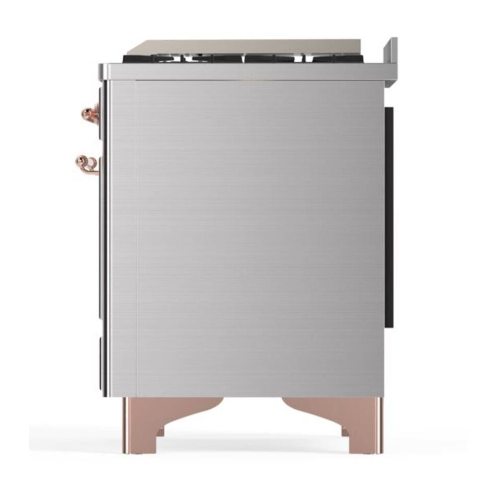ILVE Majestic II 36 inch Triple Glass Door Natural Gas Dual Fuel Range Copper Stainless Steel