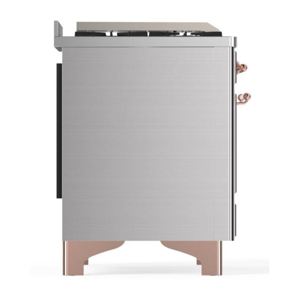 ILVE Majestic II 36 inch Triple Glass Door Natural Gas Dual Fuel Range Copper Stainless Steel