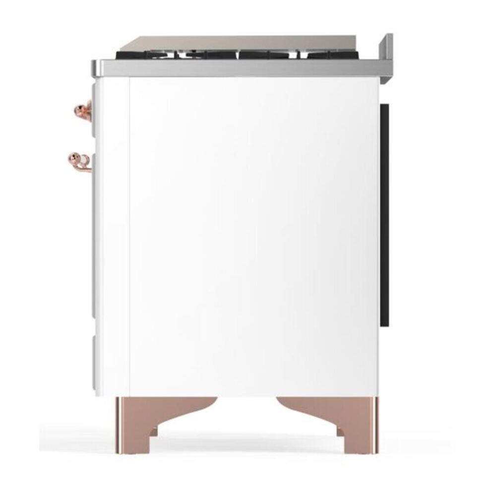 ILVE Majestic II 36 inch Triple Glass Door Natural Gas Dual Fuel Range Copper White