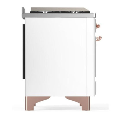 ILVE Majestic II 36 inch Triple Glass Door Natural Gas Dual Fuel Range Copper White