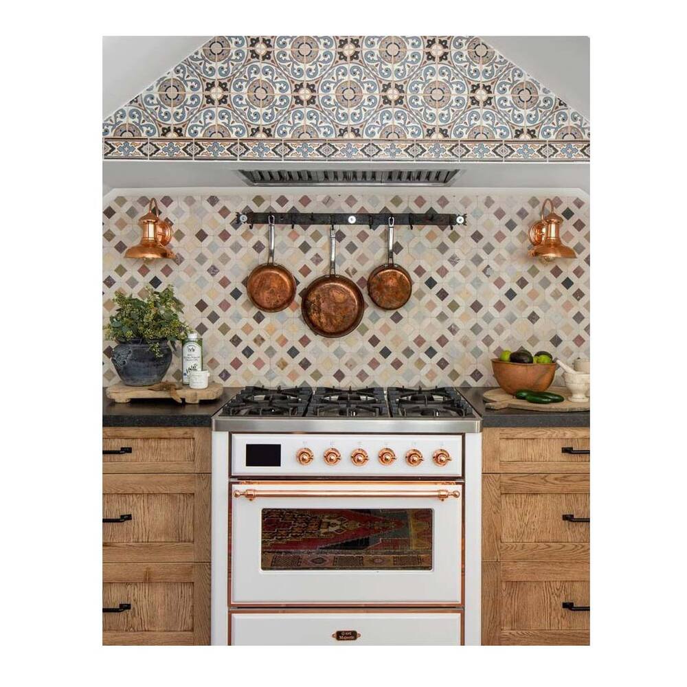 ILVE Majestic II 36 inch Triple Glass Door Natural Gas Dual Fuel Range Copper White