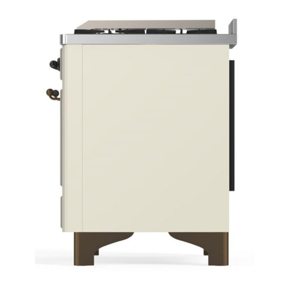 ILVE Majestic II 36 inch Solid Door Natural Gas Dual Fuel Range Burnished Antique White