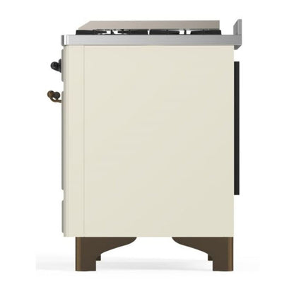 ILVE Majestic II 36 inch Solid Door Natural Gas Dual Fuel Range Burnished Antique White