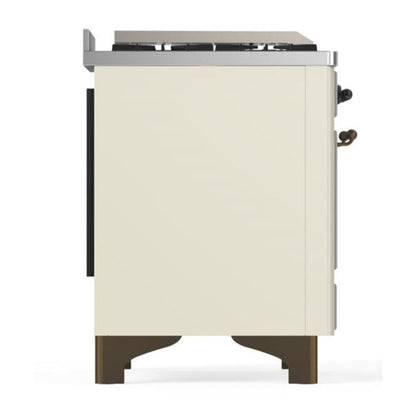 ILVE Majestic II 36 inch Solid Door Natural Gas Dual Fuel Range Burnished Antique White