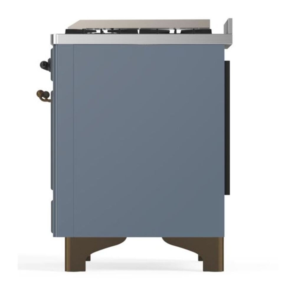 ILVE Majestic II 36" Blue Grey Dual Fuel Range with 6 Burners and Griddle Solid Door Liquid Propane