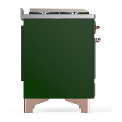 ILVE Majestic II 36 inch Solid Door Natural Gas Dual Fuel Range Copper Emerald Green
