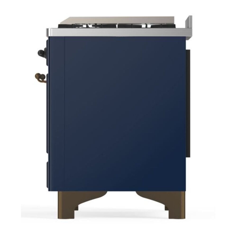 ILVE Majestic II 36 inch Solid Door Natural Gas Dual Fuel Range Burnished Midnight Blue