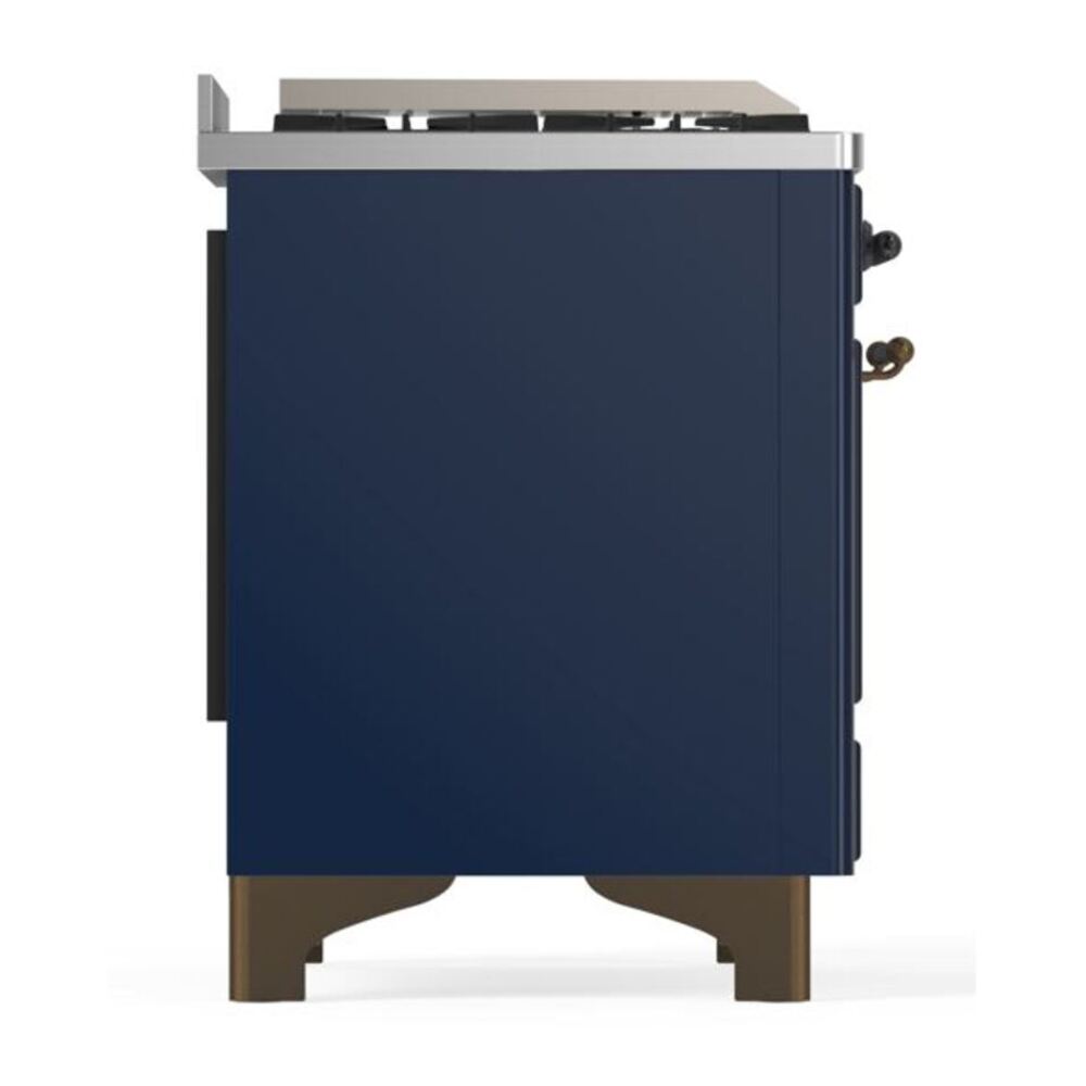 ILVE Majestic II 36 inch Solid Door Natural Gas Dual Fuel Range Burnished Midnight Blue