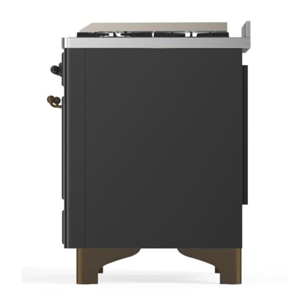 ILVE Majestic II 36 inch Solid Door Natural Gas Dual Fuel Range Burnished Graphite Matte