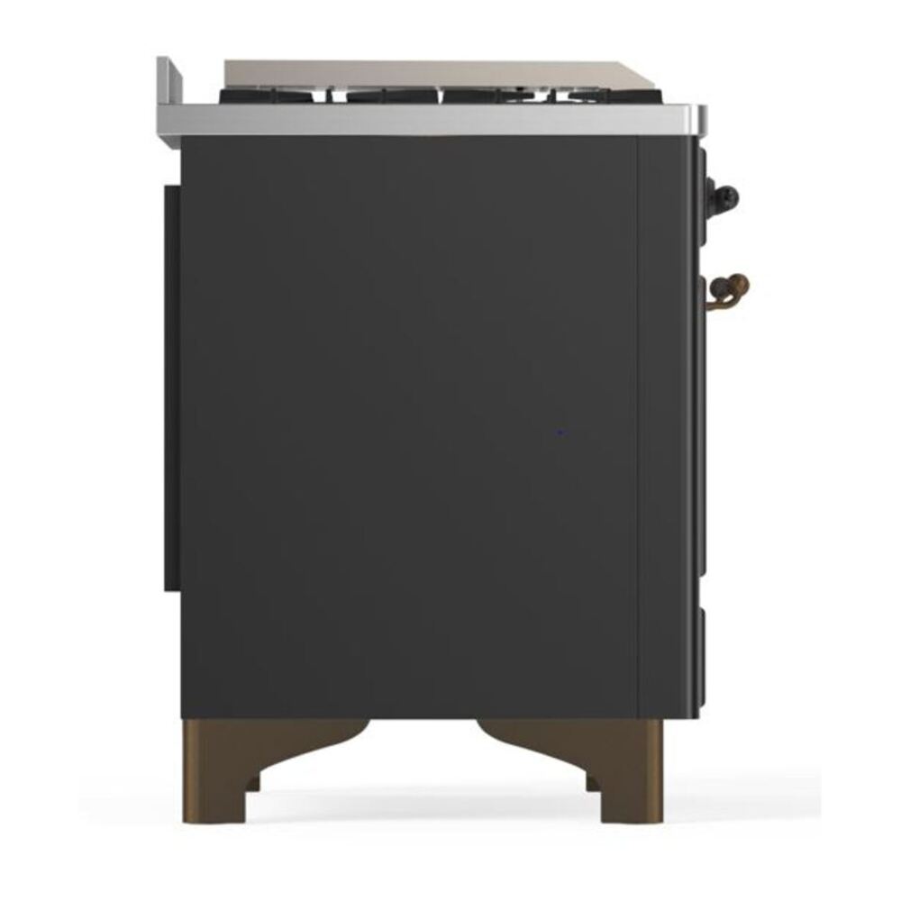 ILVE Majestic II 36 inch Solid Door Natural Gas Dual Fuel Range Burnished Graphite Matte