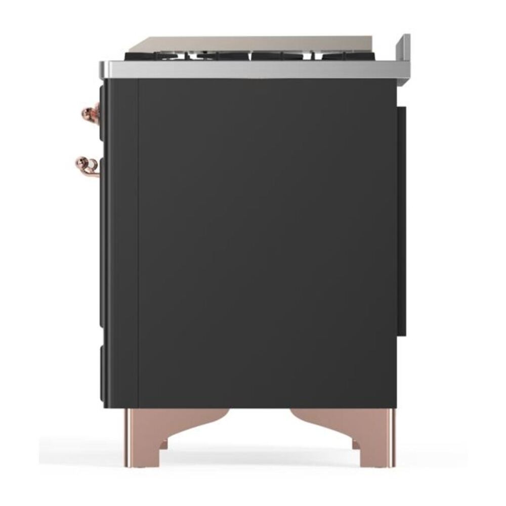 ILVE Majestic II 36 inch Solid Door Natural Gas Dual Fuel Range Copper Graphite Matte