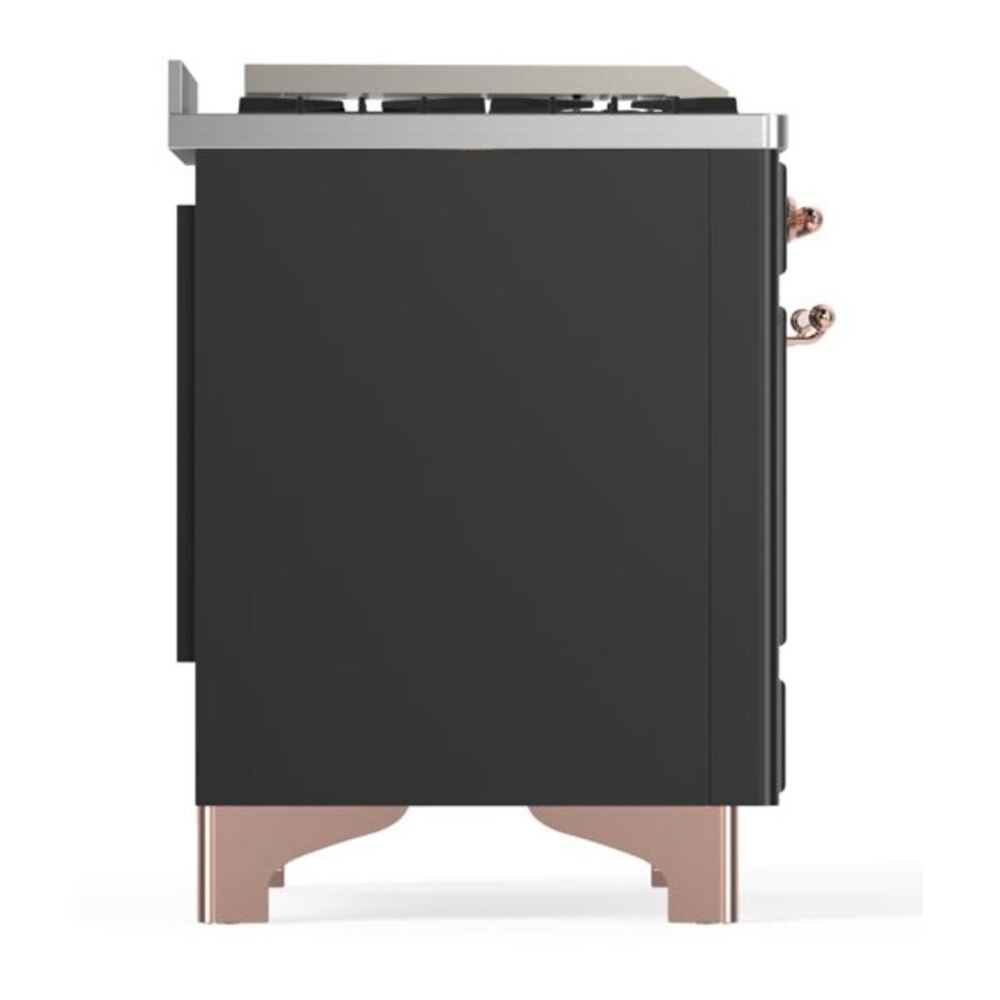 ILVE Majestic II 36 inch Solid Door Natural Gas Dual Fuel Range Copper Graphite Matte
