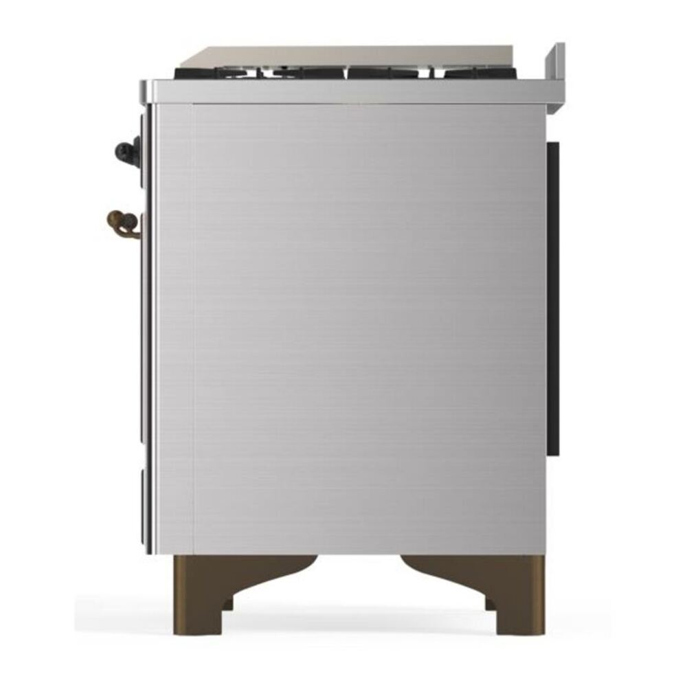 ILVE Majestic II 36 inch Solid Door Natural Gas Dual Fuel Range Burnished Stainless Steel