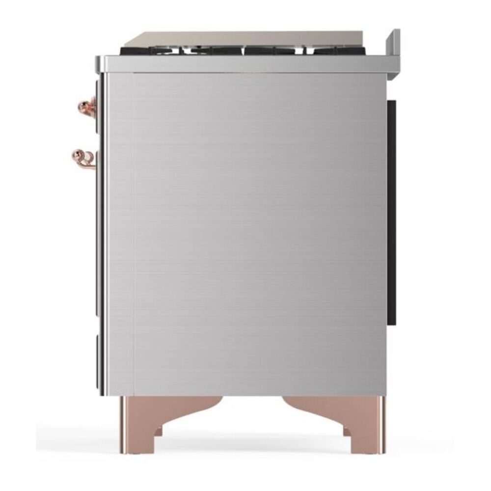ILVE Majestic II 36 inch Solid Door Natural Gas Dual Fuel Range Copper Stainless Steel