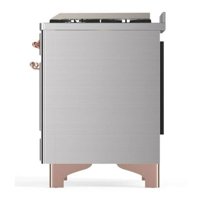 ILVE Majestic II 36 inch Solid Door Natural Gas Dual Fuel Range Copper Stainless Steel