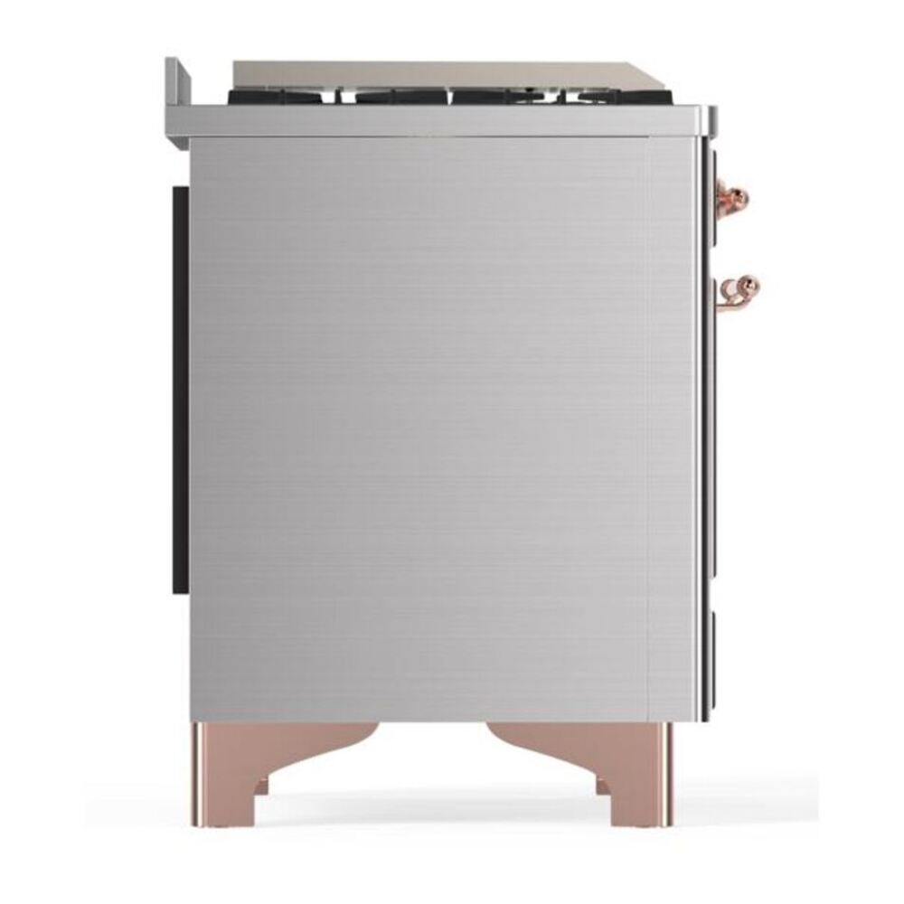 ILVE Majestic II 36 inch Solid Door Natural Gas Dual Fuel Range Copper Stainless Steel