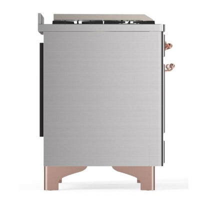 ILVE Majestic II 36 inch Solid Door Natural Gas Dual Fuel Range Copper Stainless Steel