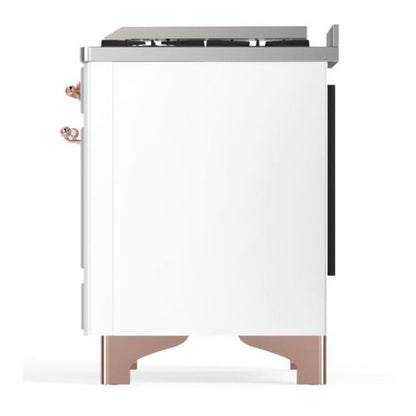 ILVE Majestic II 36 inch Solid Door Natural Gas Dual Fuel Range Copper White