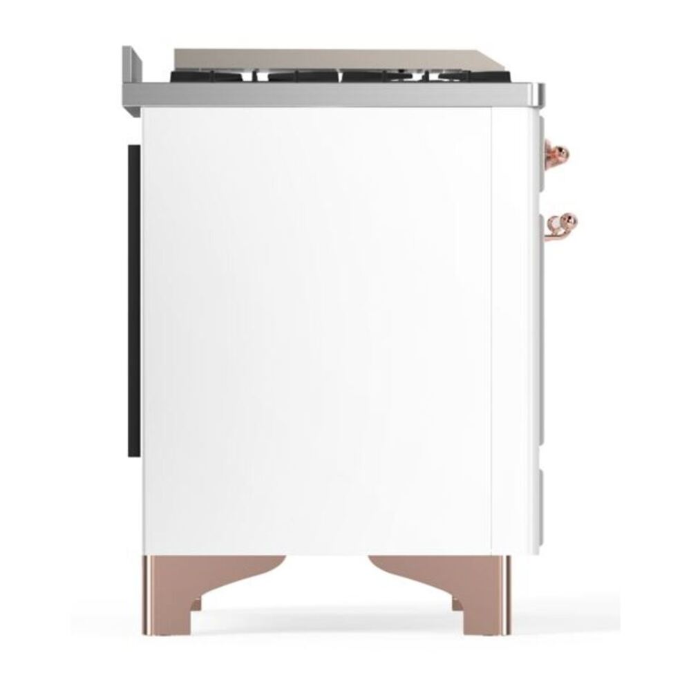 ILVE Majestic II 36 inch Solid Door Natural Gas Dual Fuel Range Copper White