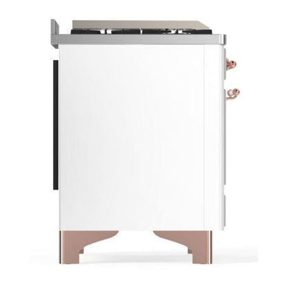 ILVE Majestic II 36 inch Solid Door Natural Gas Dual Fuel Range Copper White
