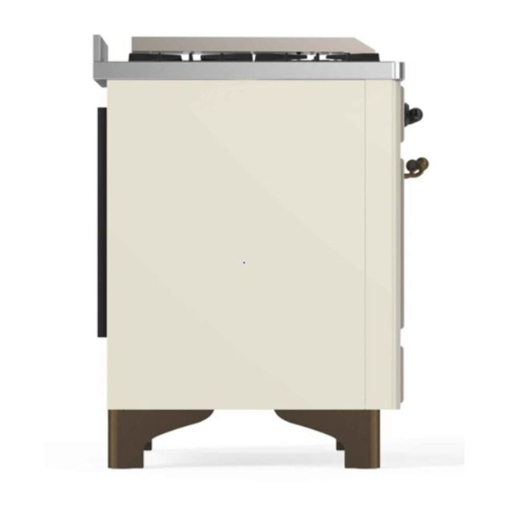 ILVE Majestic II 48 inch Triple Glass Door Natural Gas Dual Fuel Range Burnished Antique White