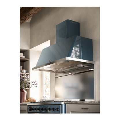 ILVE Majestic II 48" Blue Grey Dual Fuel Range with 8 Burners and Griddle Triple Glass Door Liquid Propane