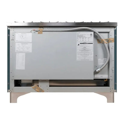 ILVE Majestic II 48 inch Triple Glass Door Dual Fuel Range Chrome Blue Grey
