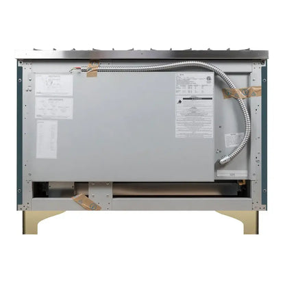 ILVE Majestic II 48 inch Triple Glass Door Dual Fuel Range Brass Blue Grey