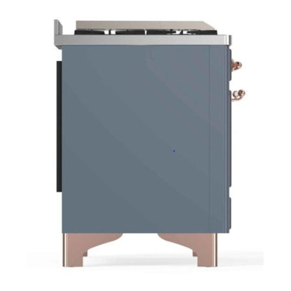 ILVE Majestic II 48 inch Triple Glass Door Natural Gas Dual Fuel Range Copper Blue Grey