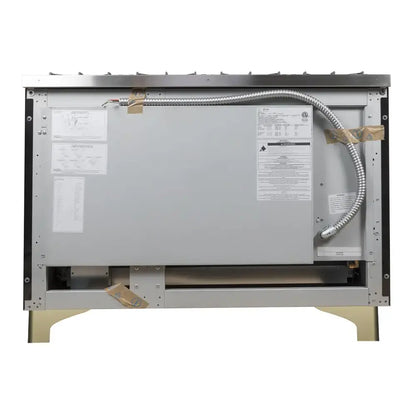 ILVE Majestic II 48 inch Triple Glass Door Natural Gas Dual Fuel Range Chrome Glossy Black
