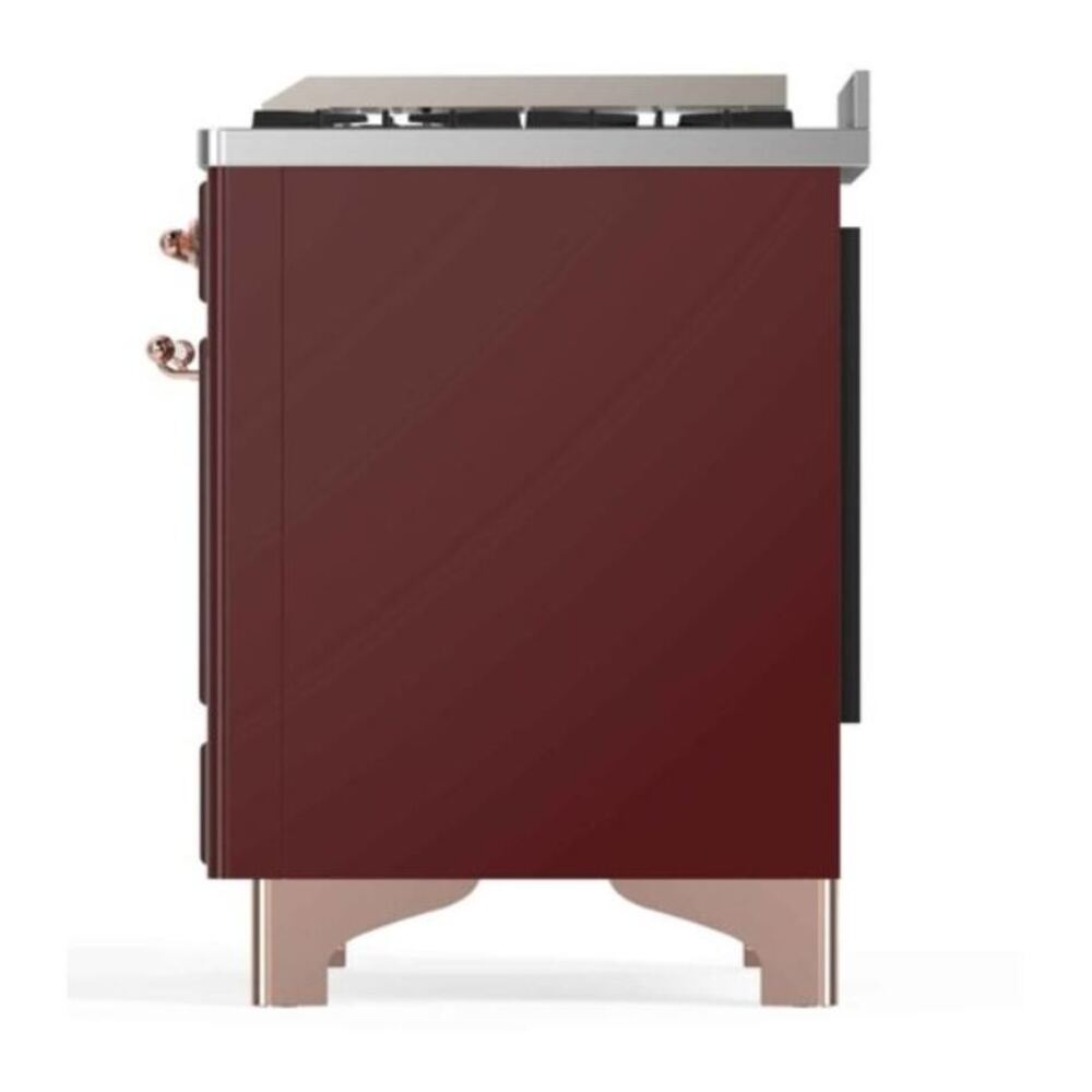 ILVE Majestic II 48 inch Triple Glass Door Natural Gas Dual Fuel Range Copper Burgundy
