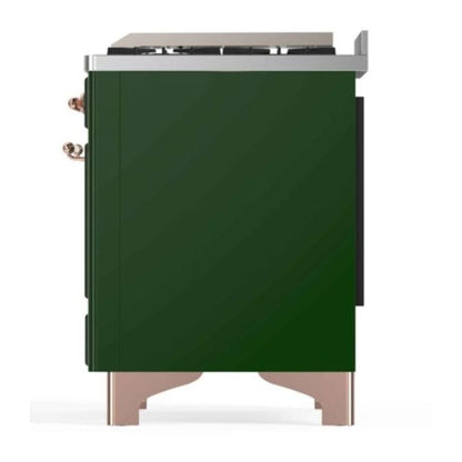 ILVE Majestic II 48 inch Triple Glass Door Natural Gas Dual Fuel Range Copper Emerald Green